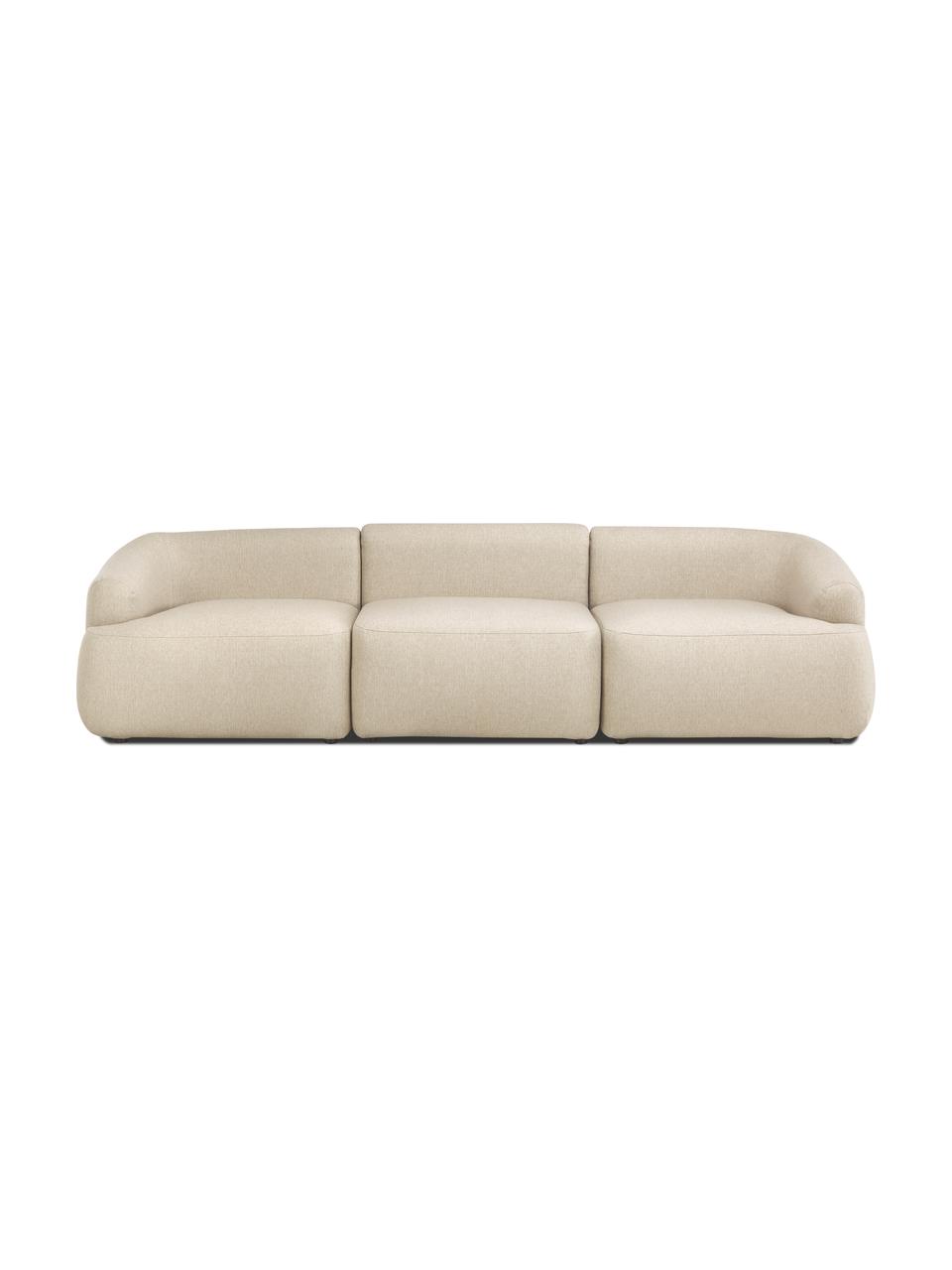 Sofa modułowa Sofia (3-osobowa), Tapicerka: 100% polipropylen Dzięki , Stelaż: lite drewno sosnowe, płyt, Nogi: tworzywo sztuczne, Beżowa tkanina, S 278 x G 95 cm