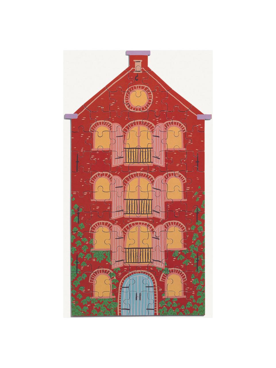 Ręcznie wykonane puzzle Warehouse, Papier, Czerwony, żółty, turkusowy, S 15 x G 27 cm