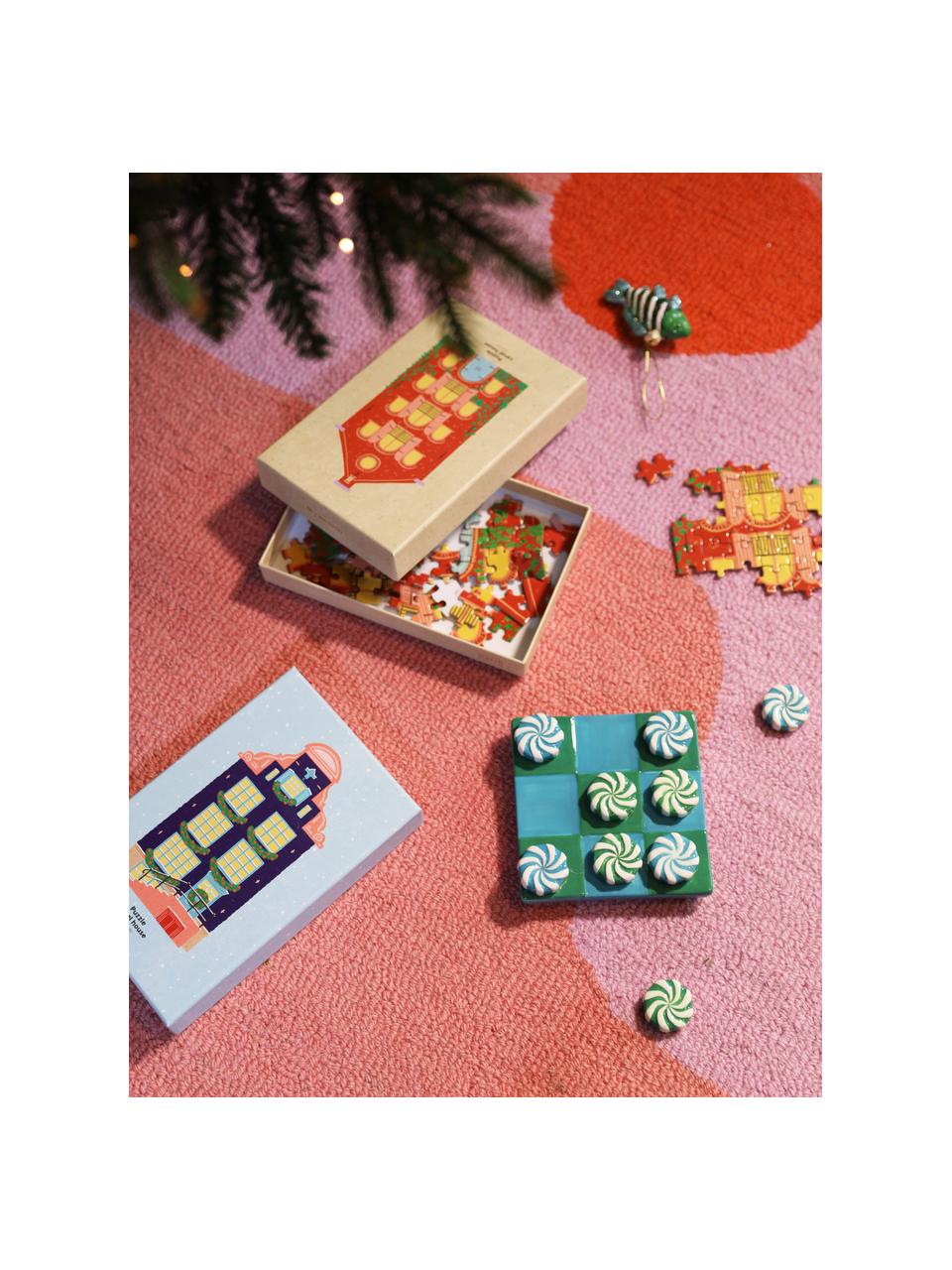 Puzzle fait main Warehouse, Carton, Rose, lavande, turquoise, larg. 15 x prof. 27 cm