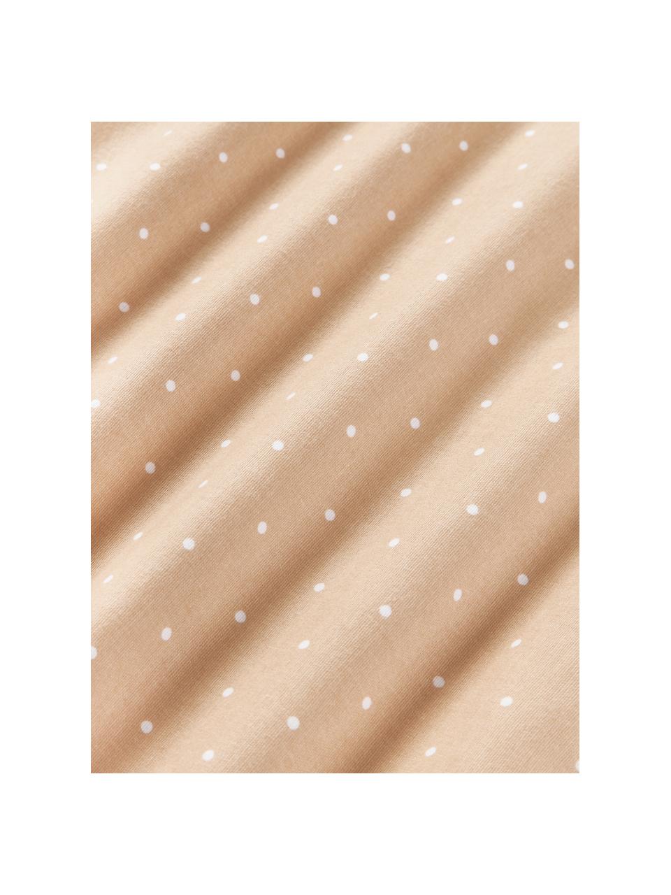 Housse de couette en flanelle réversible Betty, Beige clair, blanc, larg. 260 x long. 240 cm