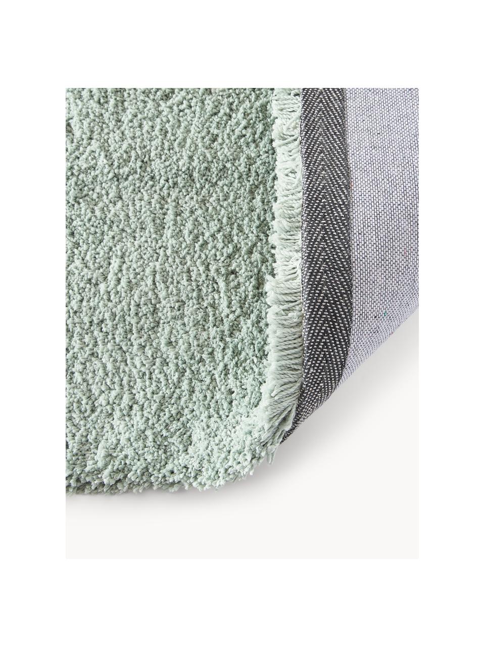 Flauschiger Hochflor-Teppich Leighton, Flor: Mikrofaser (100% Polyeste, Salbeigrün, B 80 x L 150 cm (Größe XS)