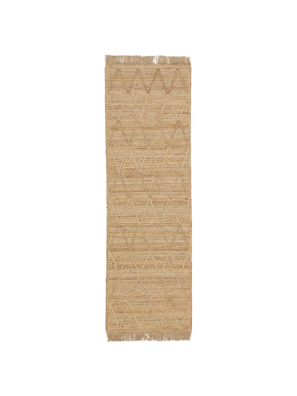 Tapis de couloir jute fait main Jason, 100 % jute, Brun, larg. 80 x long. 250 cm