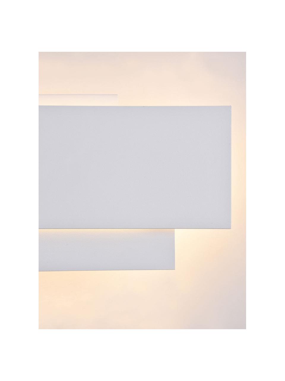 LED-Wandleuchte Trame in rechteckiger Form, Gebrochenes Weiß, B 26 x H 12 cm