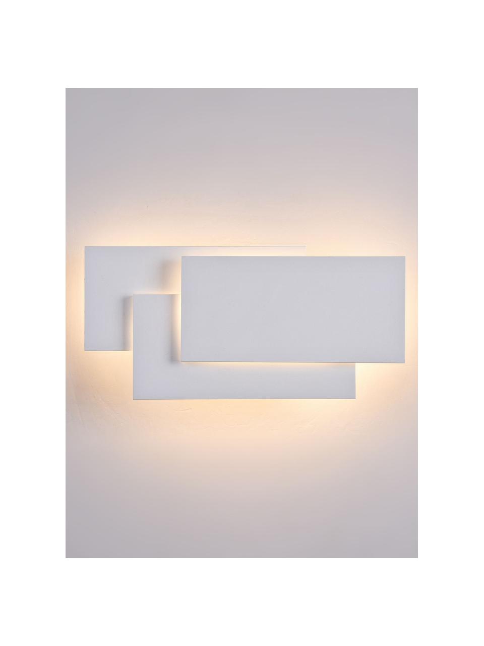 Applique a LED rettangolare Trame, Paralume: metallo rivestito, Bianco latte, Larg. 26 x Alt. 12 cm