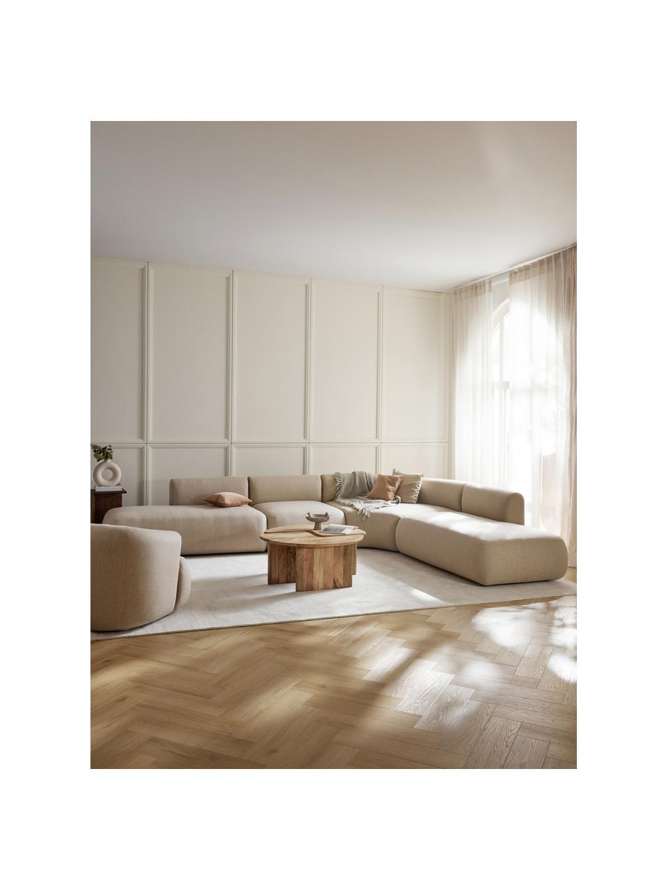 Canapé d'angle modulable 4 places Sofia, Tissu beige clair, larg. 385 x prof. 298 cm
