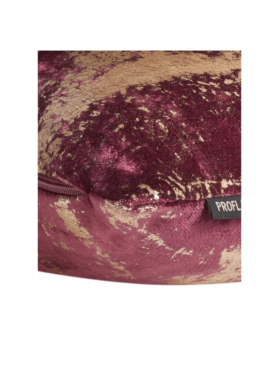 Housse de coussin en velours vintage Shiny, Lie de vin