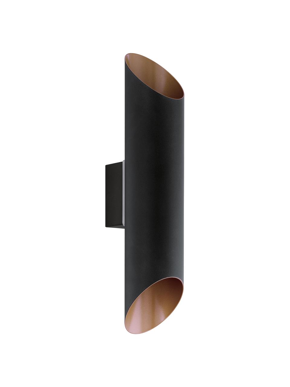 Aplique para exterior Agolada, Pantalla: acero galvanizado, Anclaje: acero galvanizado, Negro, bronceado, An 8 x Al 36 cm