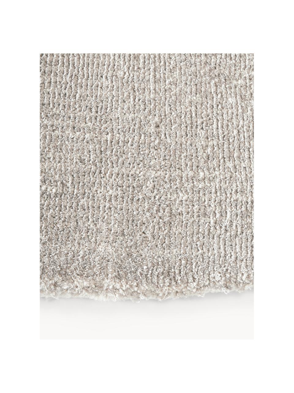 Ručně tkaný kulatý koberec s nízkým vlasem Ainsley, 60 % polyester, certifikace GRS
40 % vlna, Světle šedá, Ø 150 cm (velikost M)