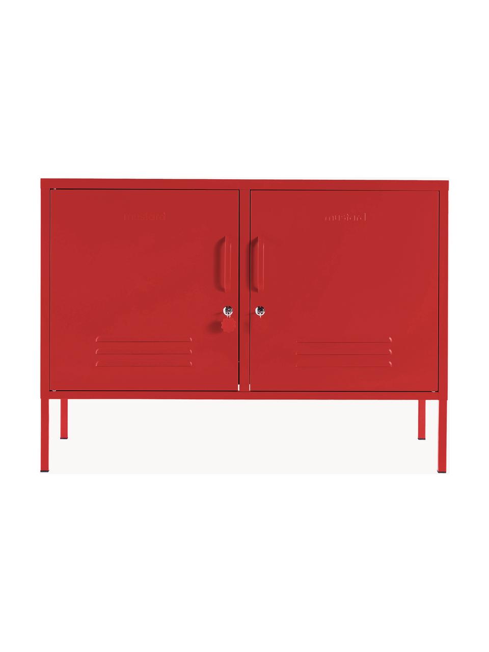 Enfilade en métal The Lowdown, Métal, enduit, Rouge, larg. 100 x haut. 72 cm