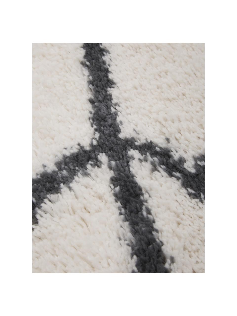 Tapis moelleux à poils longs Cera, Blanc crème, Ø 150 cm (taille M)