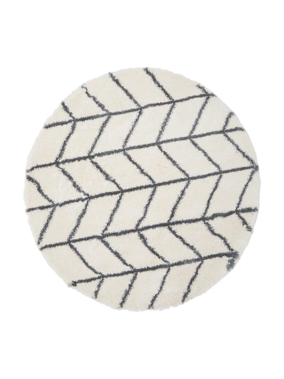 Okrągły dywan z długim włosiem Cera, Kremowobiały, Ø 150 cm (Rozmiar M)