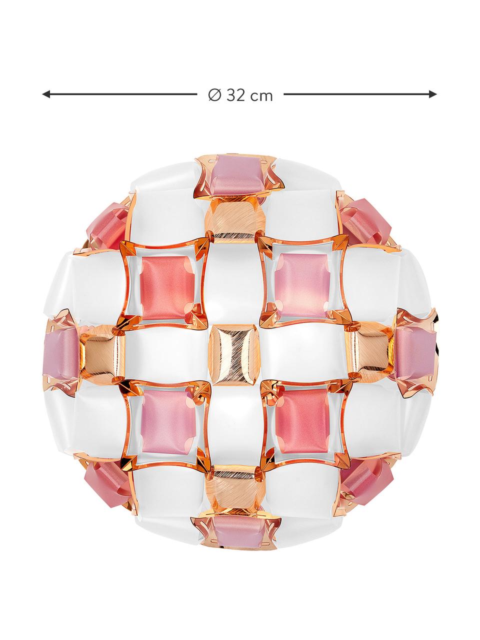 Designové nástěnné svítidlo z umělé hmoty Mida, Růžová, bílá, zlatá, Š 32 cm, V 32 cm