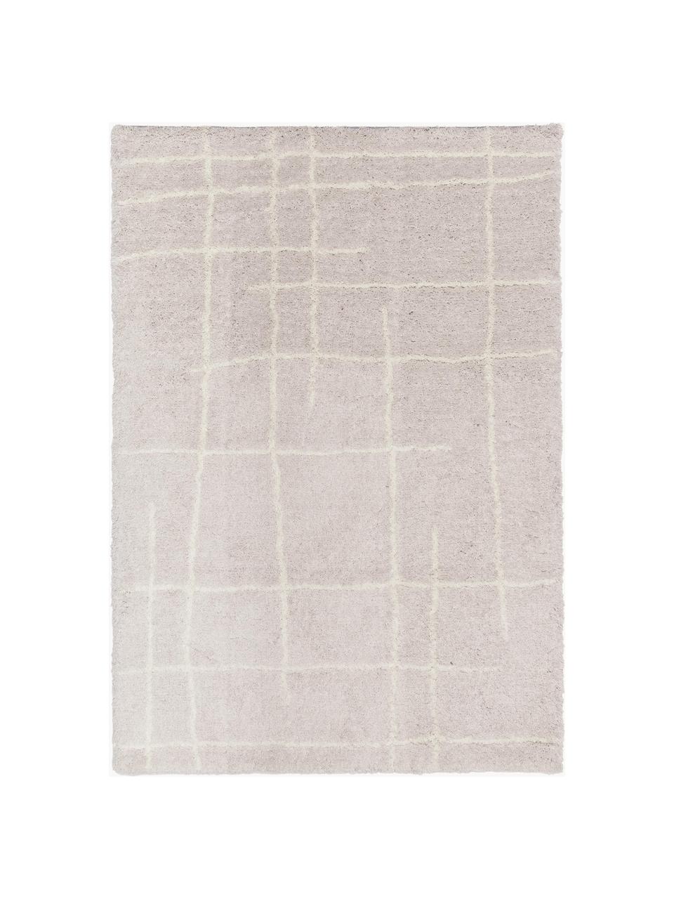 Huňatý koberec s vysokým vlasom Amelie, ručne tuftovaný, Béžová, krémovobiela, Š 160 x D 230 cm (veľkosť M)