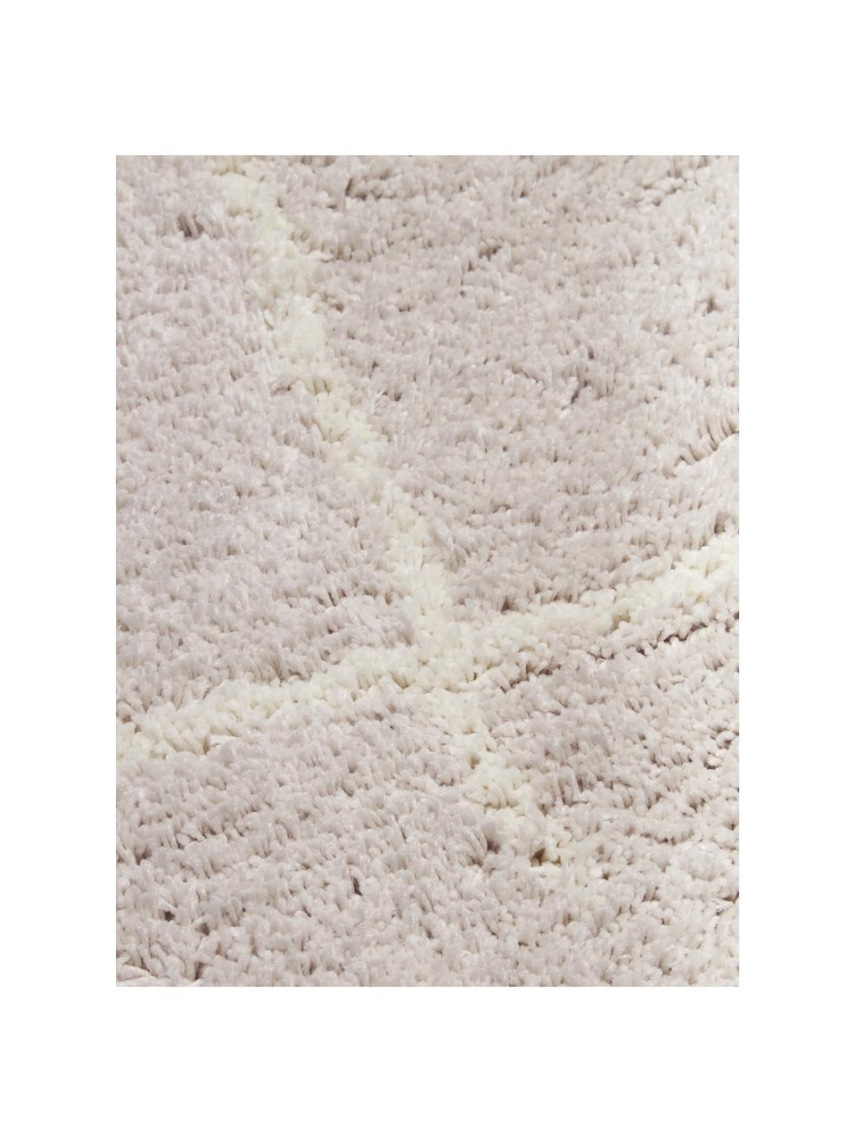 Flauschiger Hochflor-Teppich Amelie, handgetuftet, Flor: 100 % Polyester, Beige, Cremeweiß, B 160 x L 230 cm (Größe M)