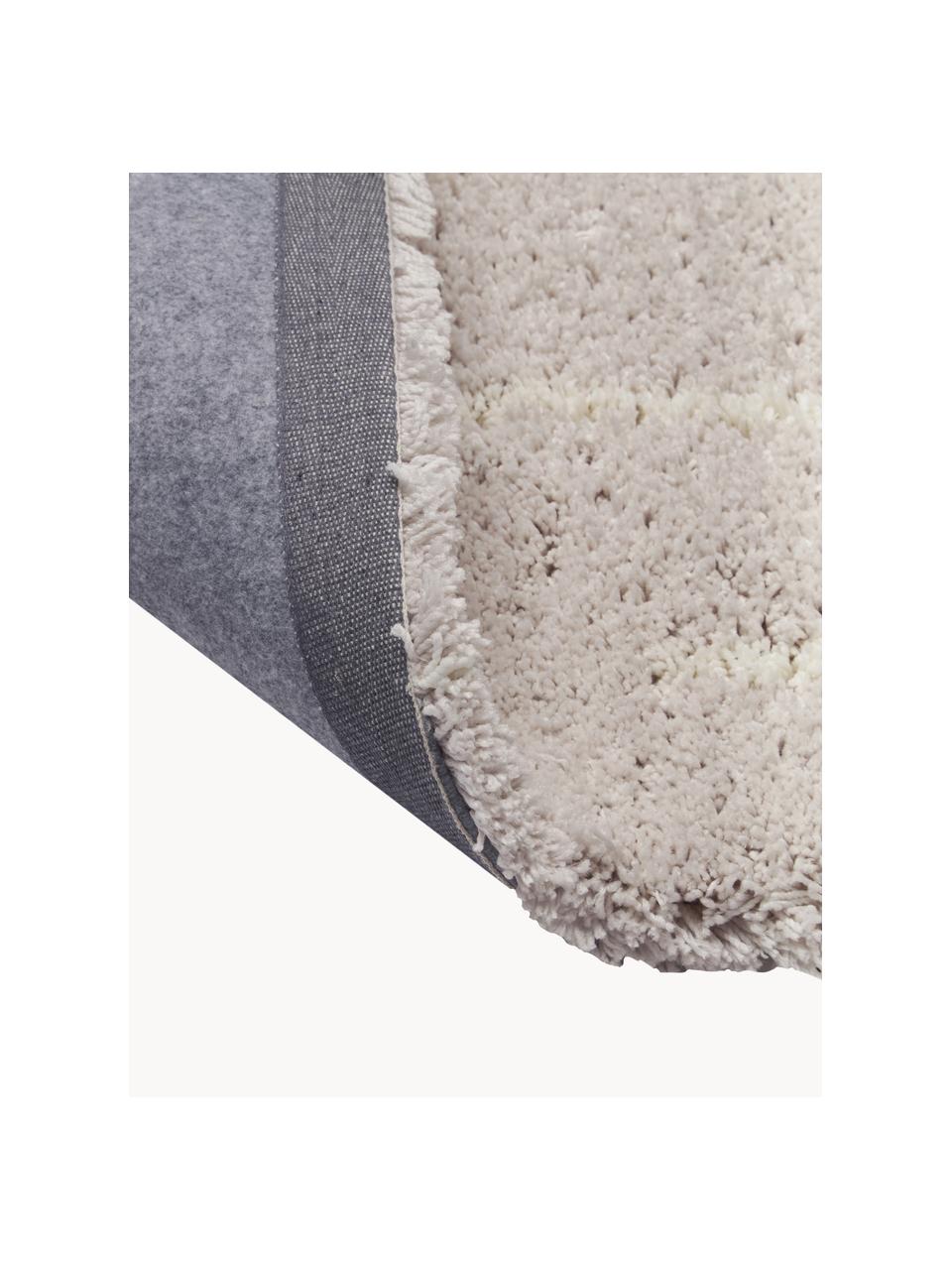 Flauschiger Hochflor-Teppich Amelie, handgetuftet, Flor: 100 % Polyester, Beige, Cremeweiss, B 160 x L 230 cm (Grösse M)