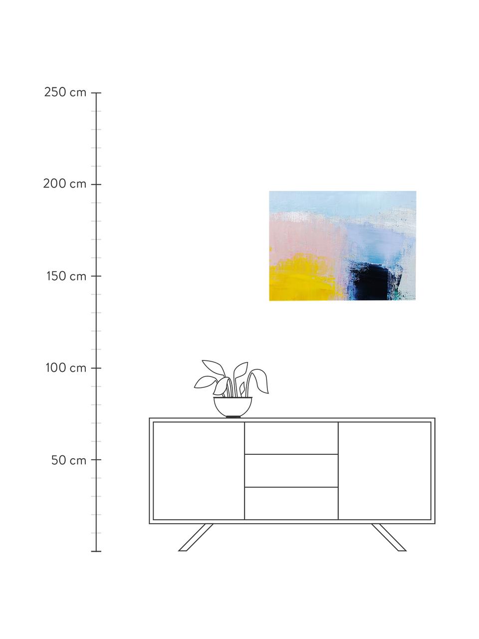 Impression sur toile Abstract Art, Multicolore, larg. 80 x haut. 60 cm