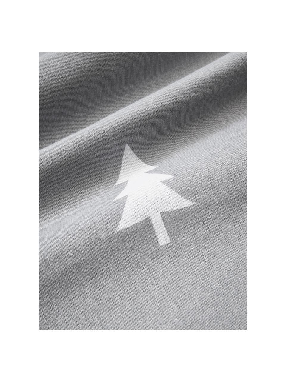 Funda nórdica de franela X-mas Tree, Gris claro, blanco, Cama 90 cm (155 x 220 cm)