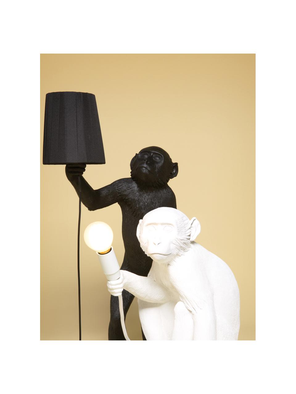 Design outdoor tafellamp Monkey met stekker, Lamp: kunsthars, Zwart, B 46 x H 54 cm
