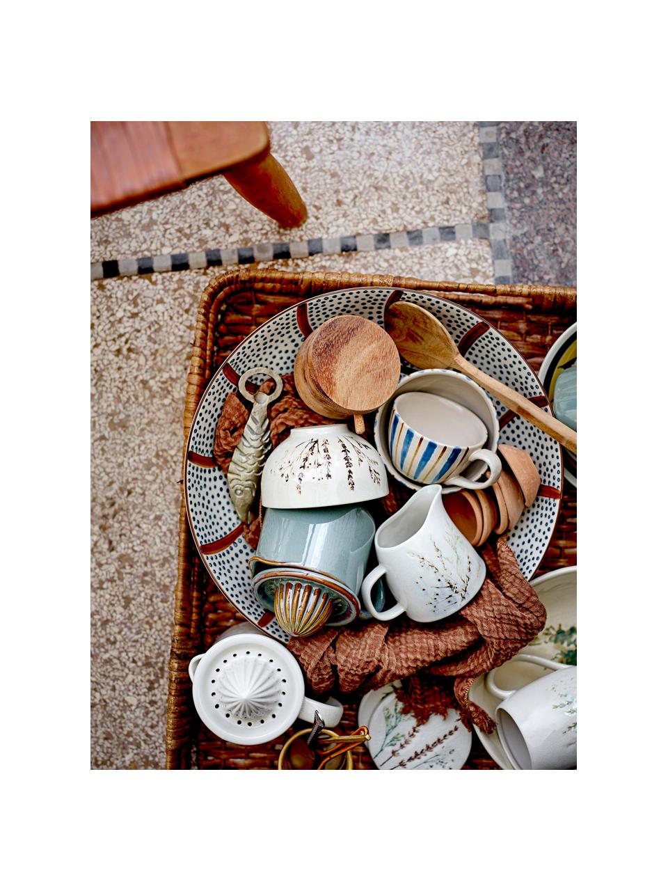 Posavasos artesanales Bea, 4 uds., Cerámica de gres, Beige, Ø 10 cm