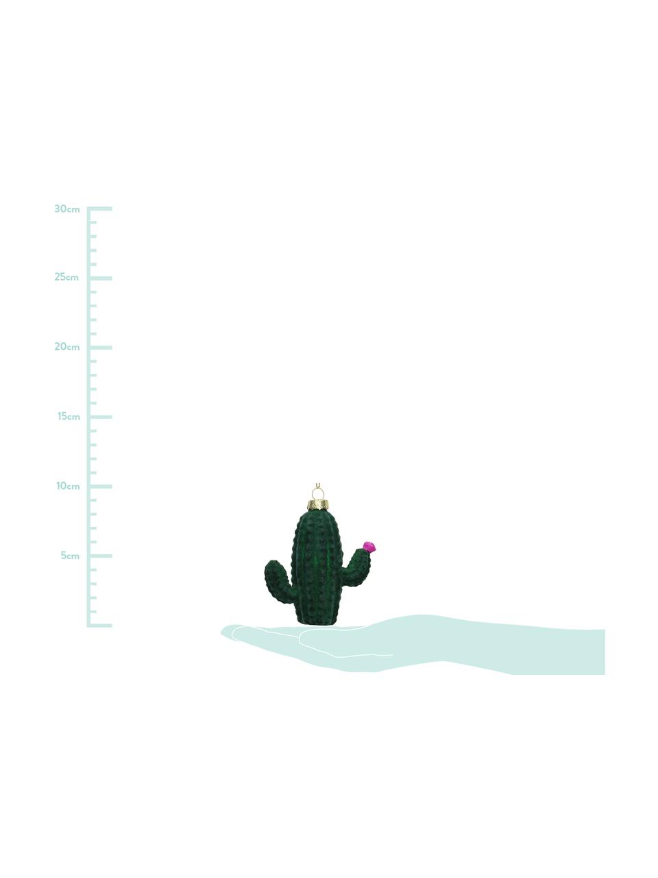 Adornos navideños Cactus, 2 uds., Verde, rosa, An 9 x Al 9 cm