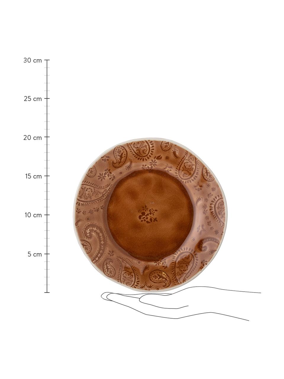 Ręcznie wykonany talerz śniadaniowy Rani, Kamionka, Brązowy, Ø 20 cm