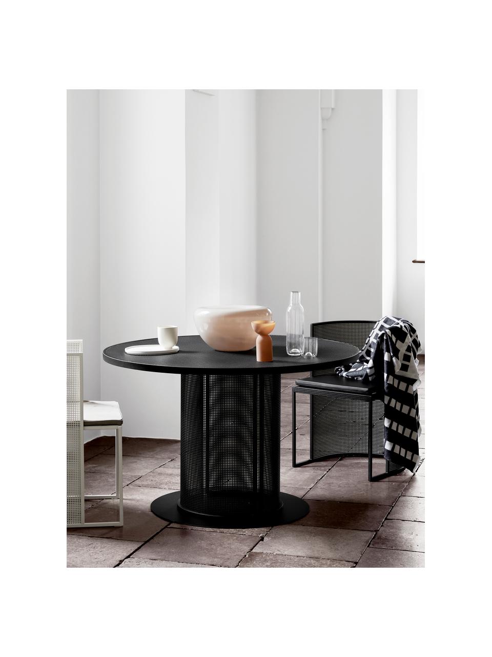 Mesa de comedor redonda para exterior Bauhaus, Acero con pintura en polvo, Negro, Ø 120 x Al 73 cm