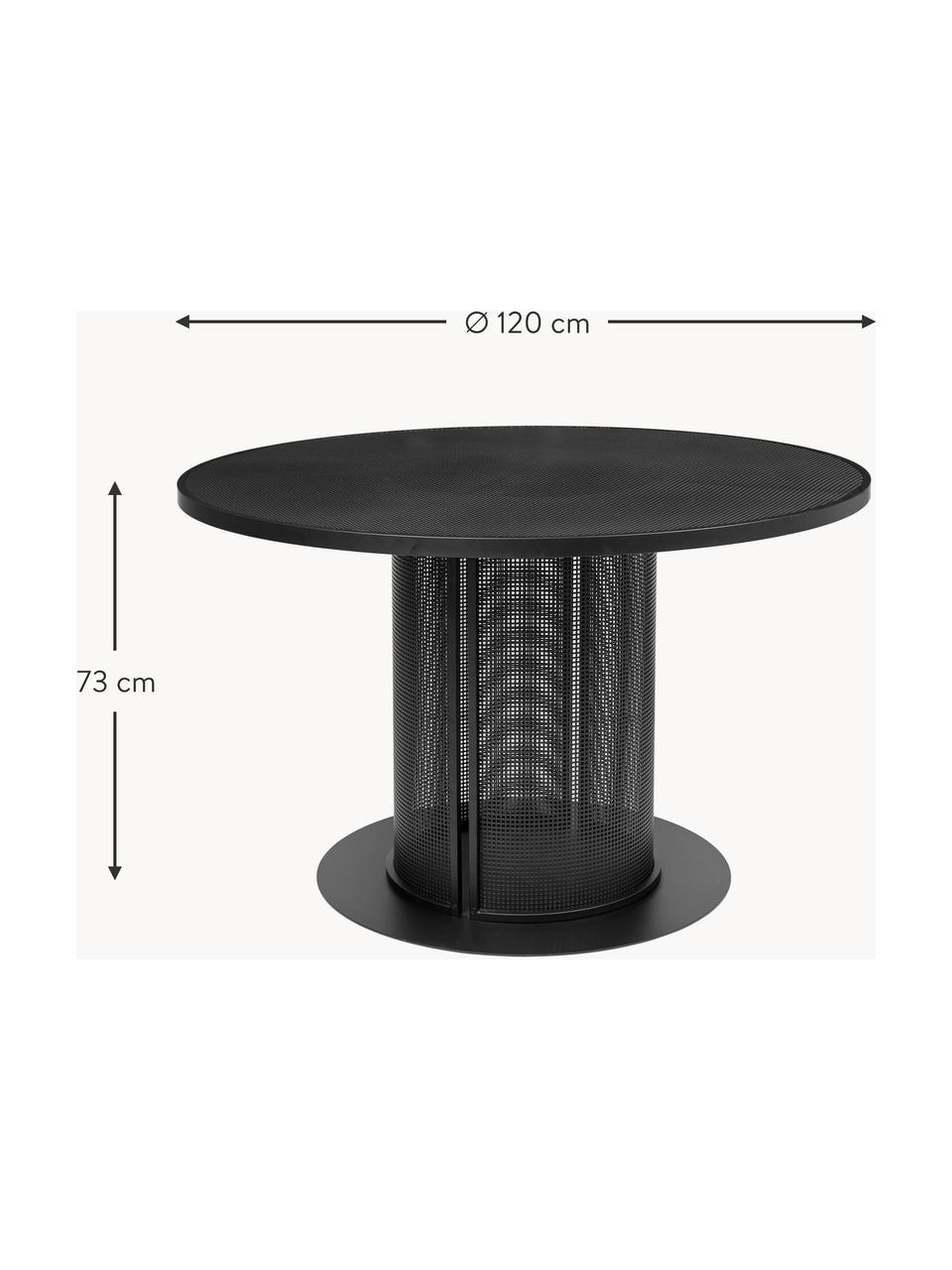 Mesa de comedor redonda para exterior Bauhaus, Acero con pintura en polvo, Negro, Ø 120 x Al 73 cm