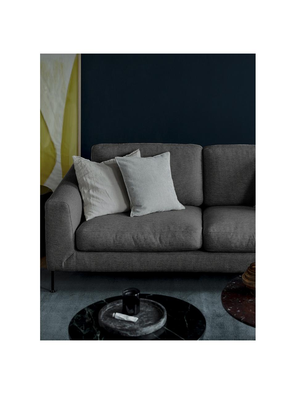 Bank Cucita (2-zits) met metalen poten, Bekleding: geweven stof (polyester) , Frame: massief grenenhout, FSC-g, Poten: gelakt metaal, Geweven stof antraciet, B 187 x D 94 cm