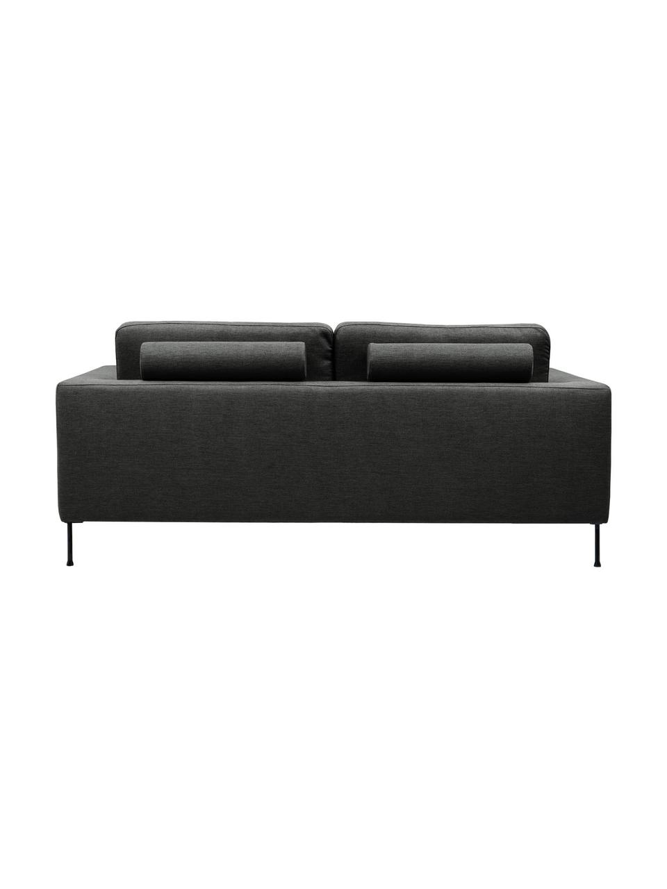 Divano 2 posti con piedini in metallo Cucita, Rivestimento: tessuto (poliestere) Con , Struttura: legno di pino massiccio, Piedini: metallo laccato, Tessuto antracite, Larg. 187 x Prof. 94 cm