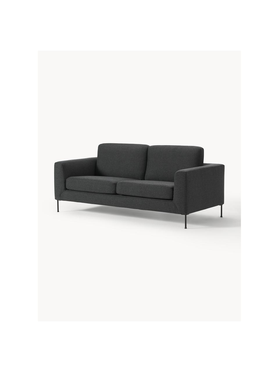 Sofa Cucita (2-osobowa), Tapicerka: tkanina (poliester) Dzięk, Stelaż: lite drewno sosnowe, Nogi: metal lakierowany Ten pro, Antracytowa tkanina, S 187 x G 94 cm