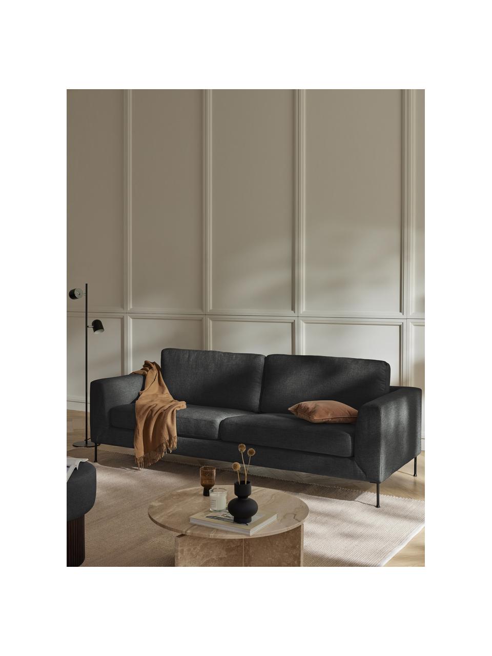 Sofa Cucita (2-Sitzer), Bezug: Webstoff (100% Polyester), Gestell: Massives Kiefernholz, Webstoff Anthrazit, B 187 x T 94 cm