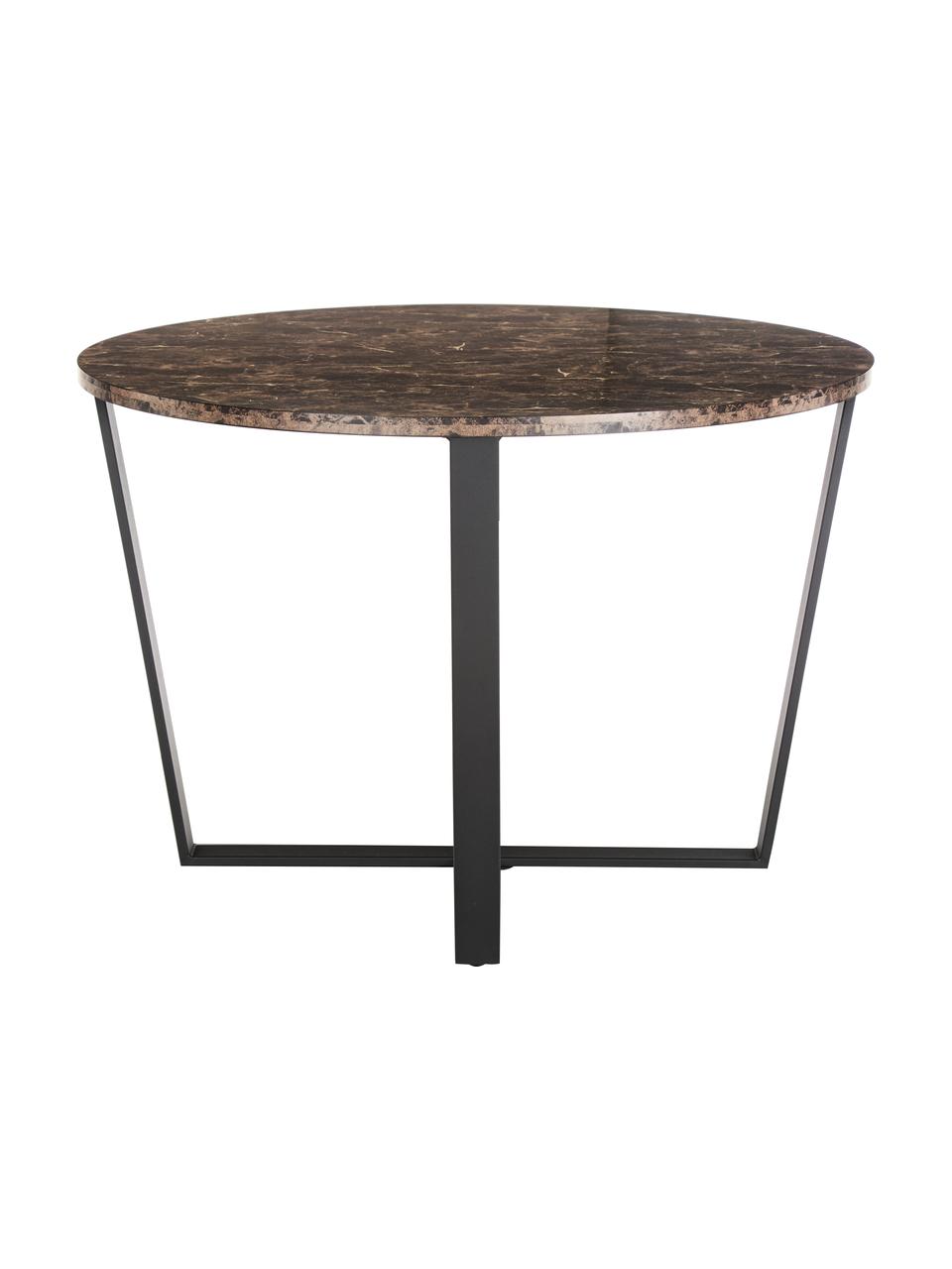 Kulatý jídelní stůl s deskou v mramorovém vzhledu Amble, Ø 110 cm, Hnědá v mramorovém vzhledu, Ø 110 cm, V 75 cm