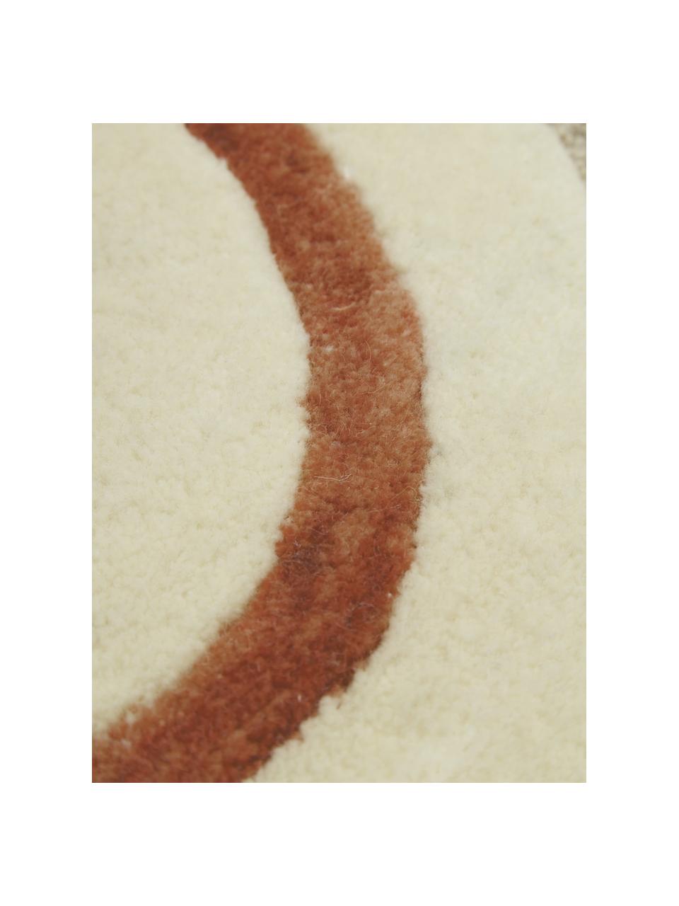 Tappeto in lana taftato a mano Arne, Retro: cotone Nel caso dei tappe, Beige, terracotta, bianco crema, Larg. 80 x Lung. 150 cm (taglia XS)