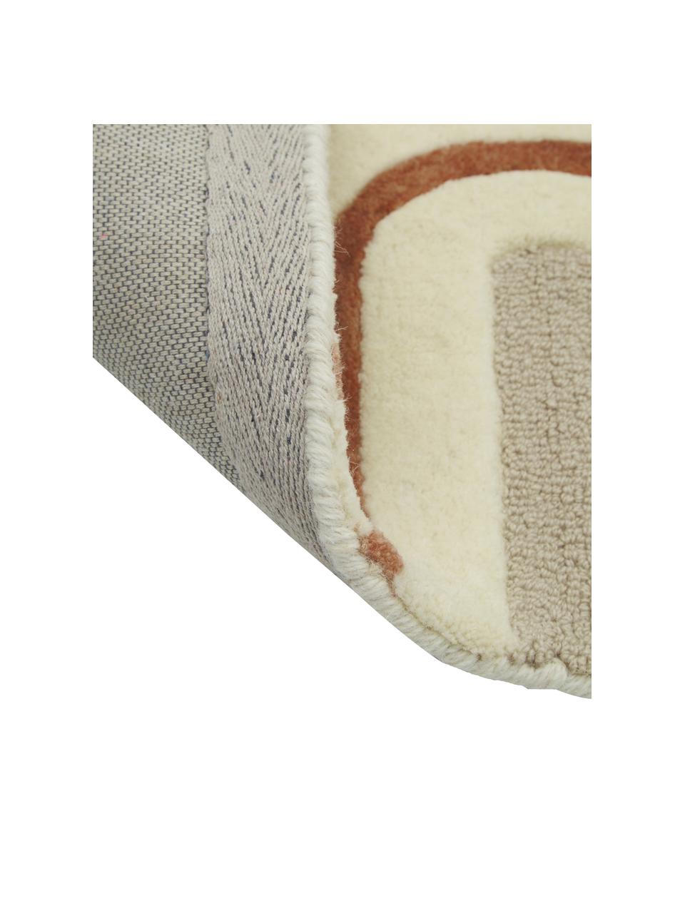 Tapis en laine tufté main Arne, Beige, terracotta, blanc crème, larg. 80 x long. 150 cm (taille XS)
