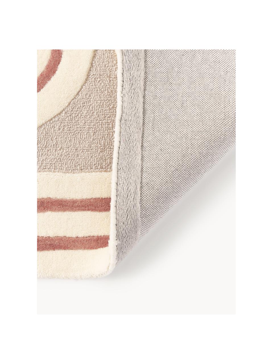 Tapis en laine tufté main Arne, Beige, terracotta, blanc crème, larg. 80 x long. 150 cm (taille XS)