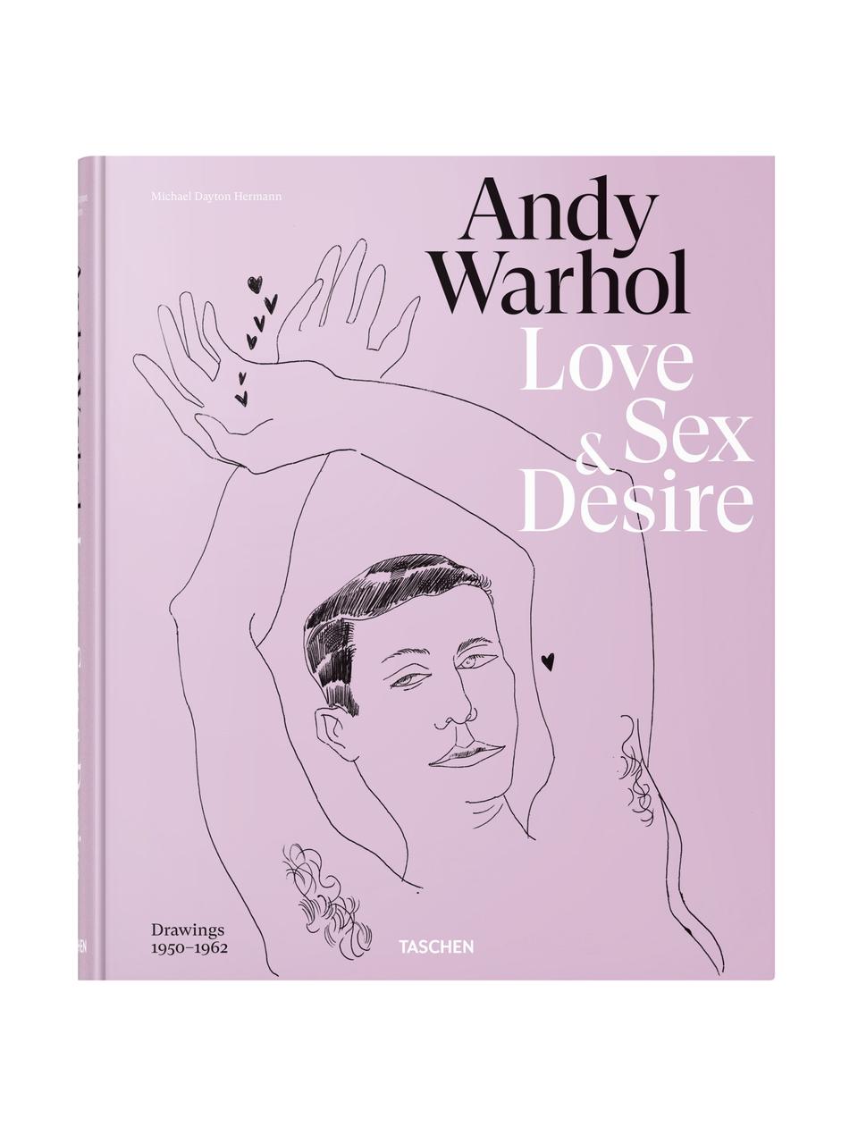 Geïllustreerd boek Andy Warhol. Love, Sex and Desire, Papier, hardcover, Lila, multicolour, 29 x 34 cm