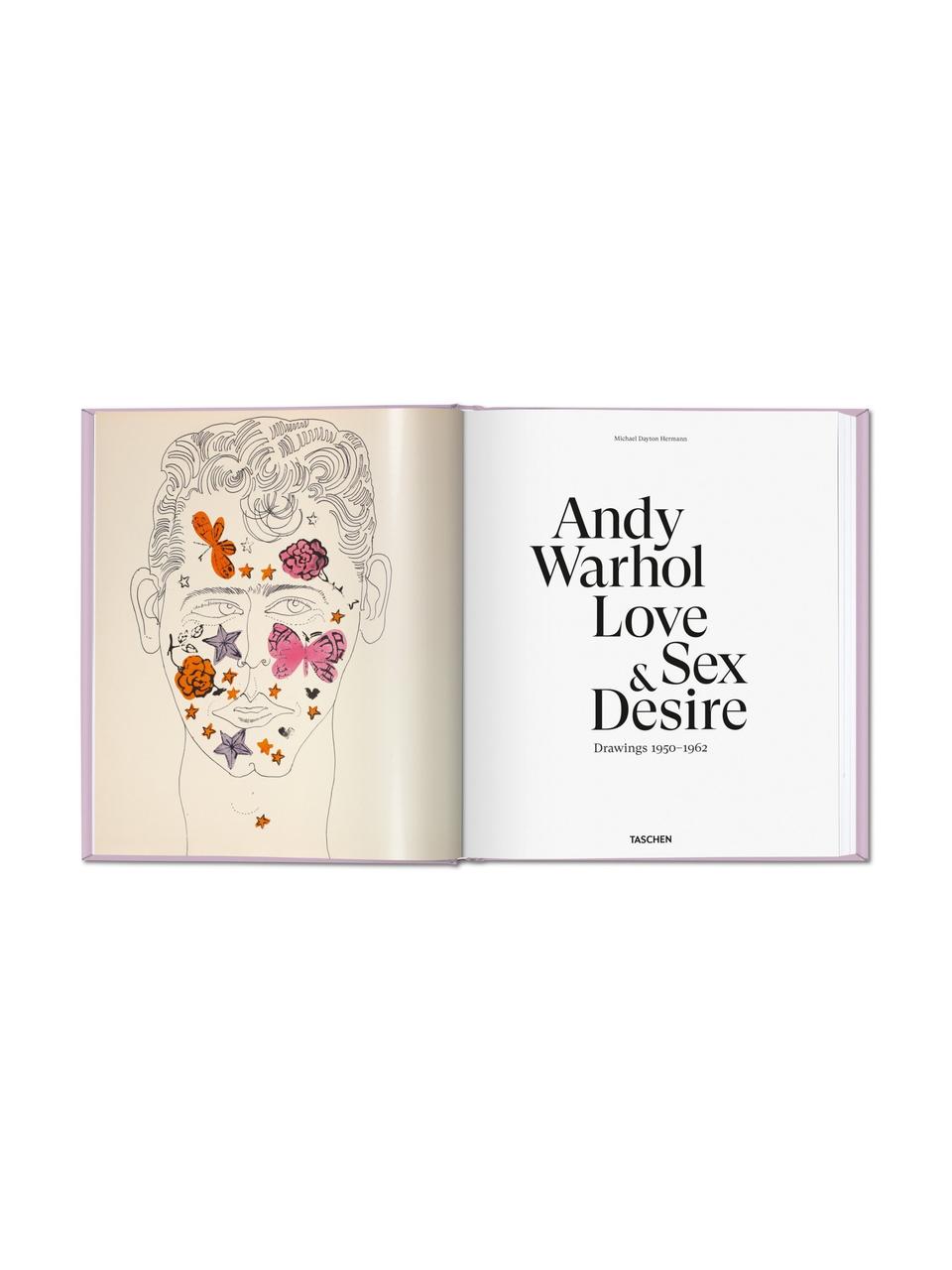 Album Andy Warhol: Love, Sex and Desire, Papier, twarda okładka, Lila, wielobarwny, S 29 x D 34 cm