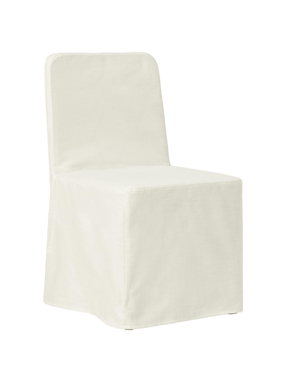 Chaise rembourrée blanc crème avec housse Russell, Blanc, larg. 47 x haut. 86 cm