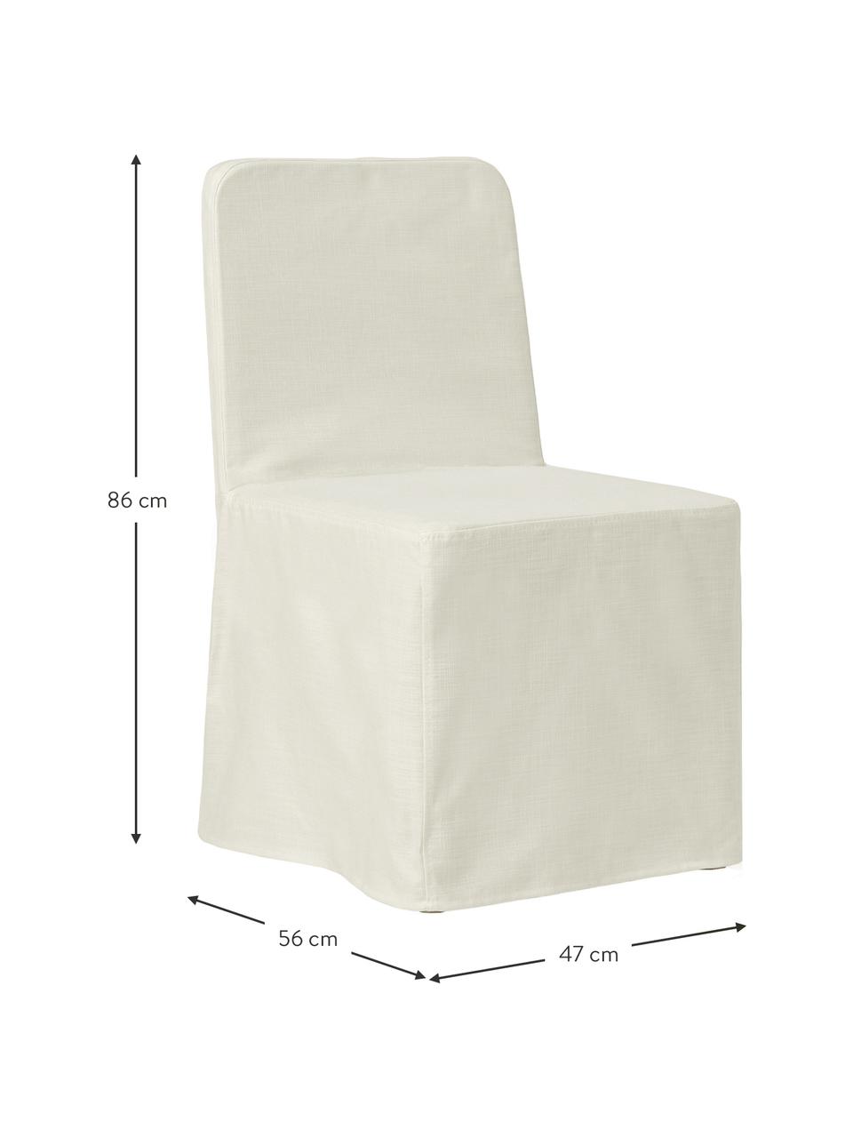 Chaise rembourrée blanc crème avec housse Russell, Blanc, larg. 47 x haut. 86 cm