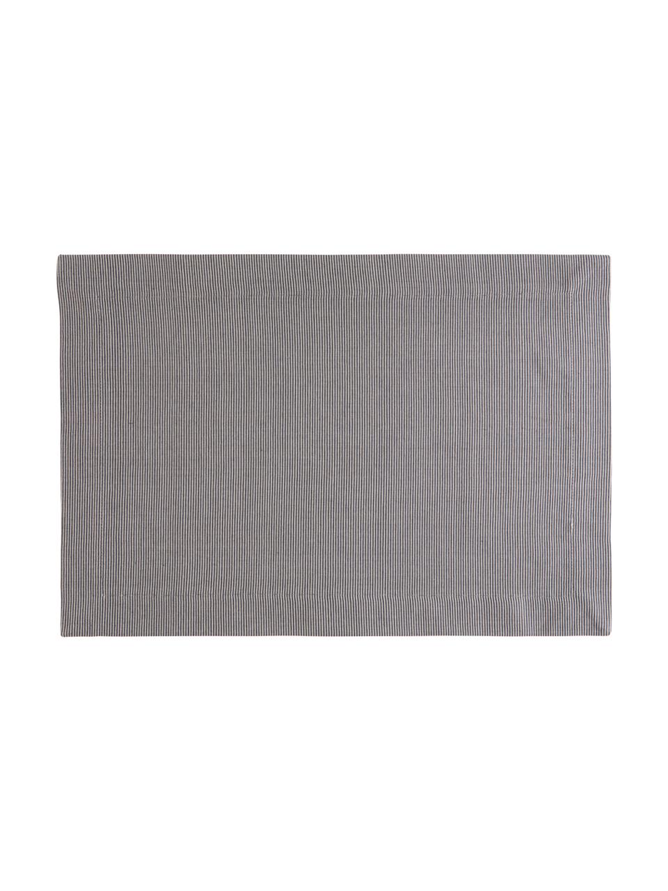 Baumwoll-Tischsets Bombay, 2 Stück, Baumwolle, Grau, 35 x 50 cm