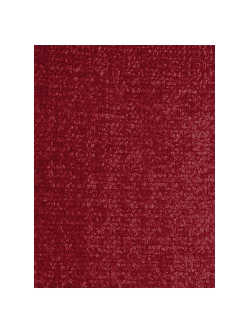 Weiches Chenille-Plaid Chila mit Fransen, 100% Polyester, Rot, 125 x 150 cm