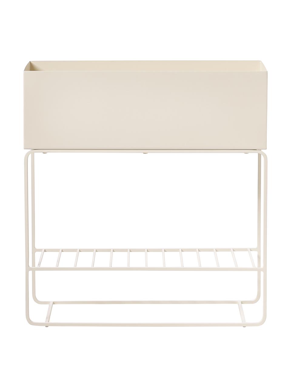 Fioriera XL bianco crema con ripiano Kelda, Metallo rivestito, Beige, Larg. 60 x Alt. 66 cm