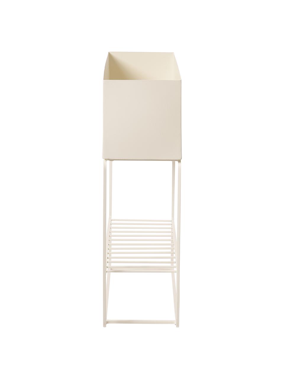 Fioriera XL bianco crema con ripiano Kelda, Metallo rivestito, Beige, Larg. 60 x Alt. 66 cm