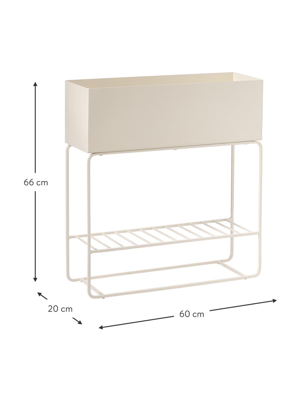 XL Übertopf Kelda mit Ablage in Cremeweiss, Metall, beschichtet, Beige, B 60 x H 66 cm