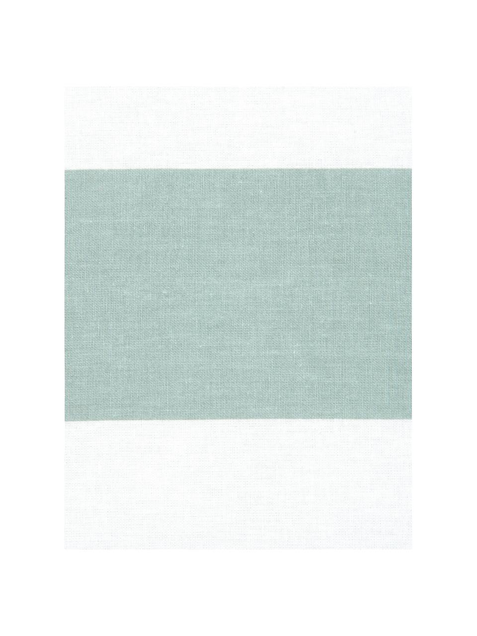 Funda de almohada de algodón Lorena, Verde salvia, blanco, An 45 x L 110 cm