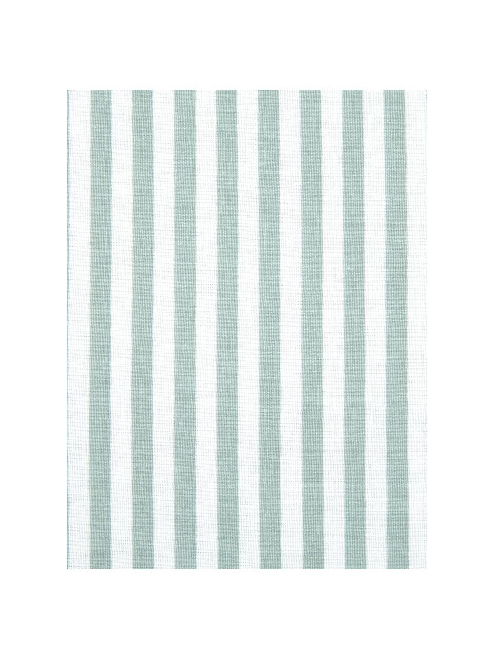 Funda de almohada de algodón Lorena, Verde salvia, blanco, An 45 x L 110 cm