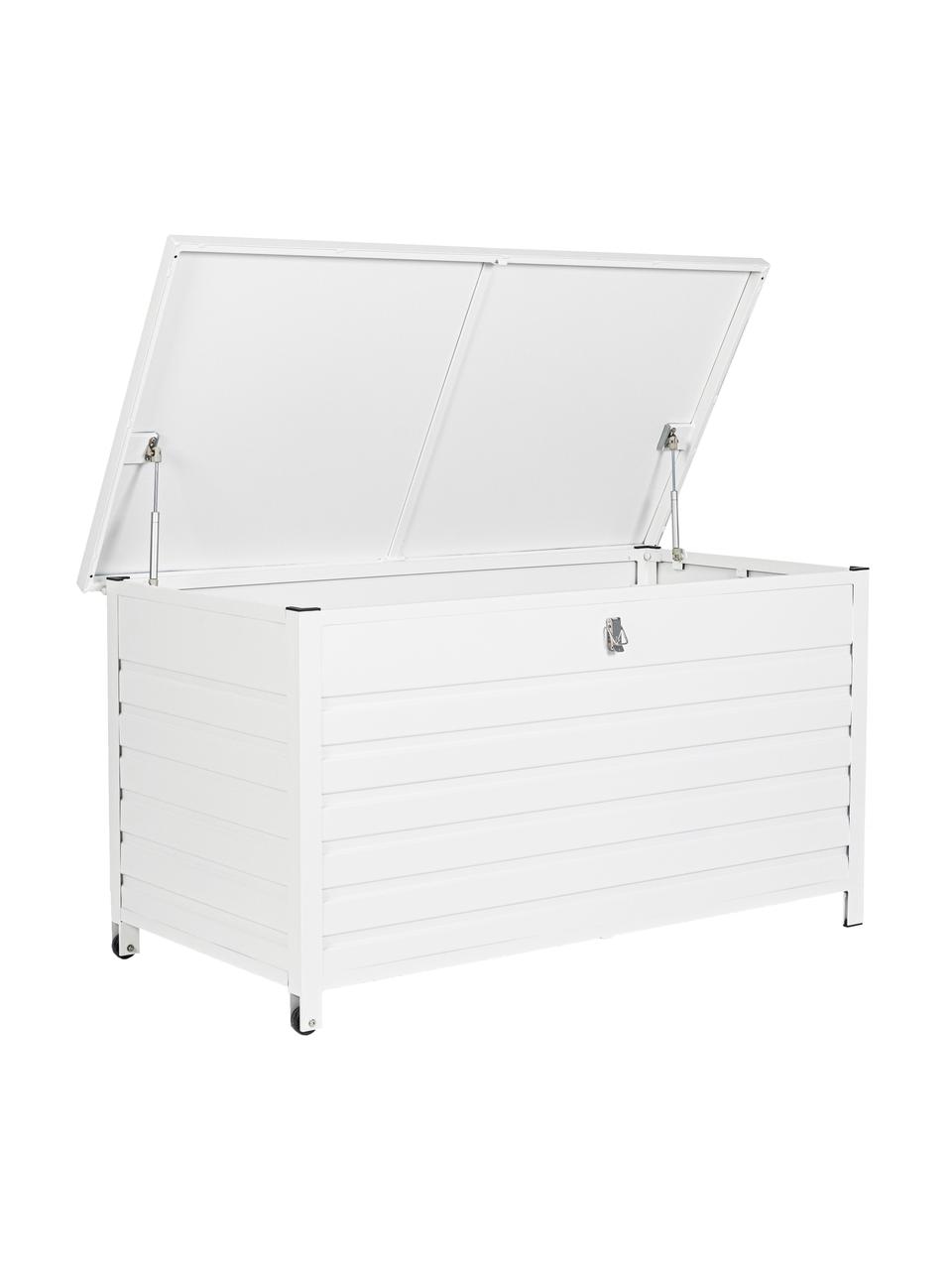 Skrzynia do przechowywania na kółkach Atlantic, Stelaż: aluminium malowane proszk, Biały, S 141 x W 74 cm
