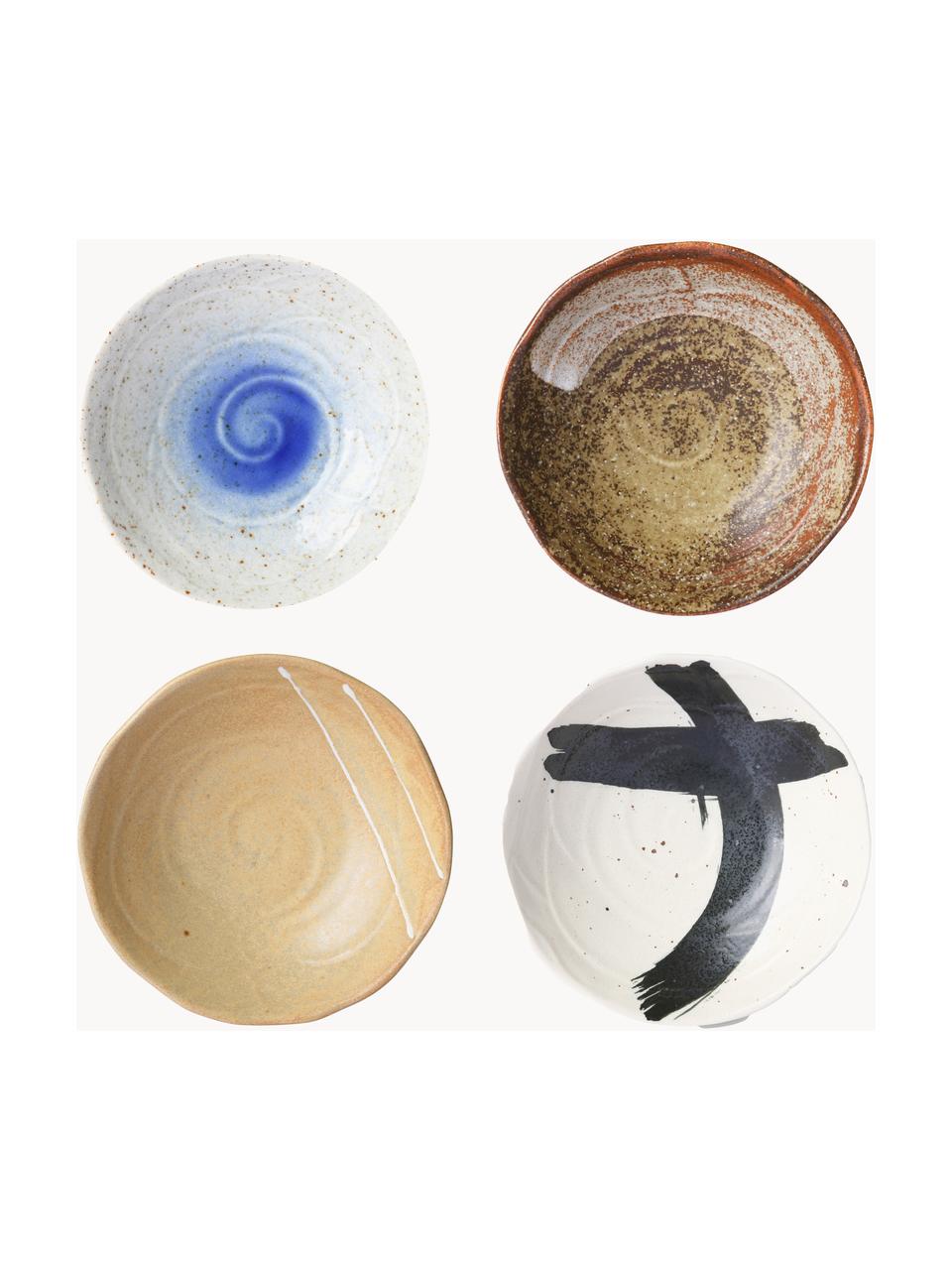 Súprava ručne vyrobených misiek Yunomi, 4 diely, Kamenina, Viac farieb, Ø 17 x V 5 cm