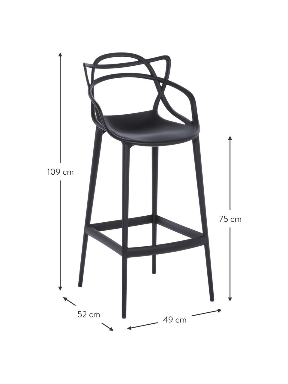 Dizajnová barová stolička Masters, Čierna