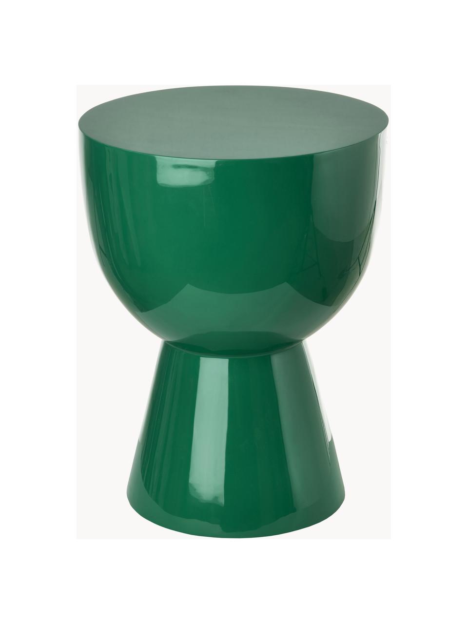Tavolino rotondo Tam Tam, Plastica laccata, Verde scuro, Ø 36 x Alt. 46 cm